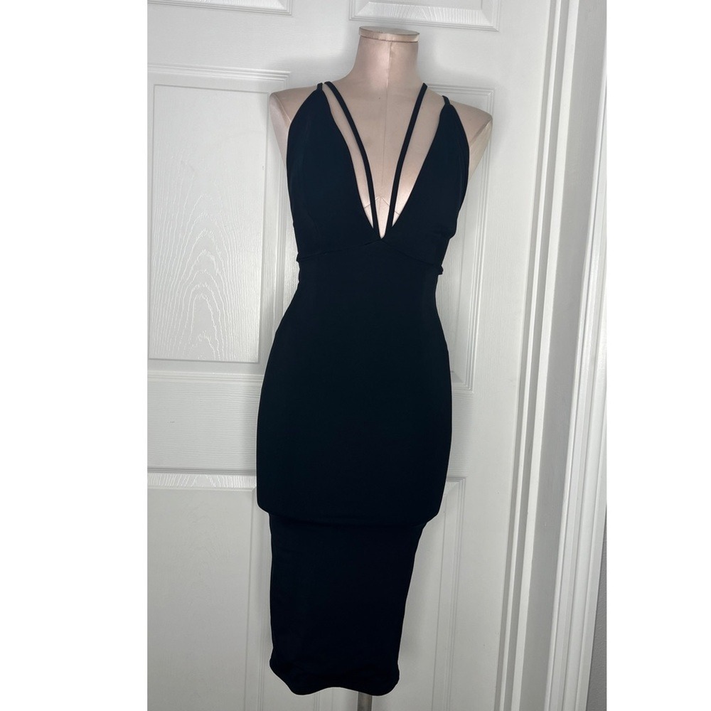 NWT Naked Wardrobe Strappy Deep V-neck Midi Dress Sz S - Picture 5 of 8